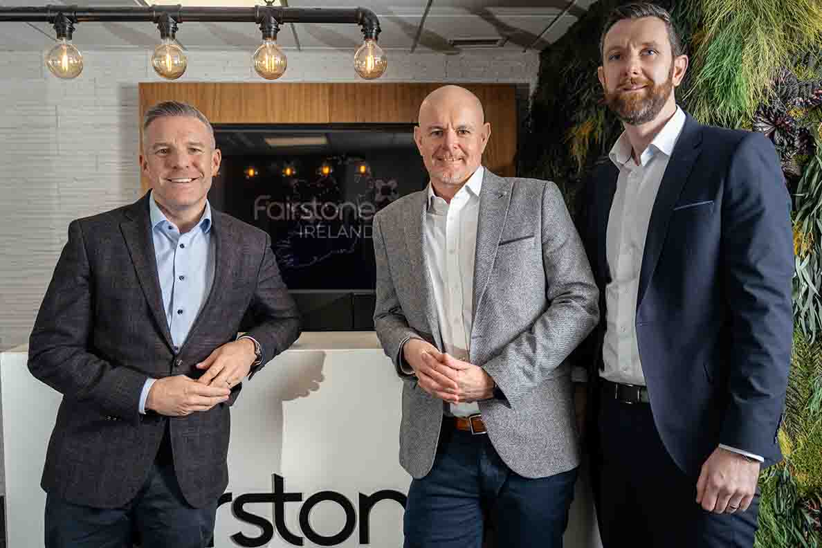 From left Paul Merriman, Fairstone Ireland CEO, Fergus Murphy, Castle Capital Director & Jonathan McDonnell, Castle Capital Director